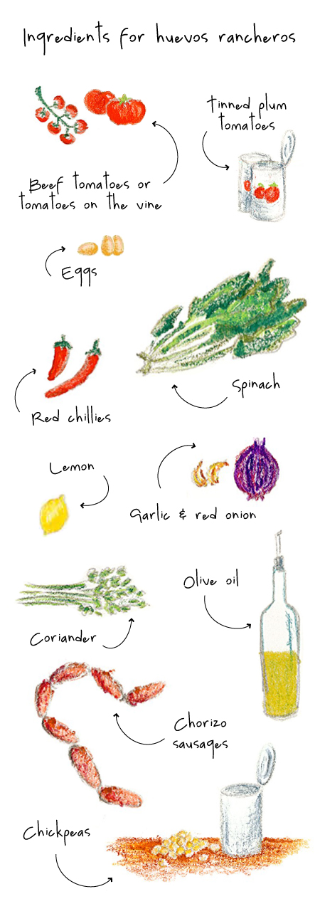 Ingredients for huevos rancheros - Irene loves crafts